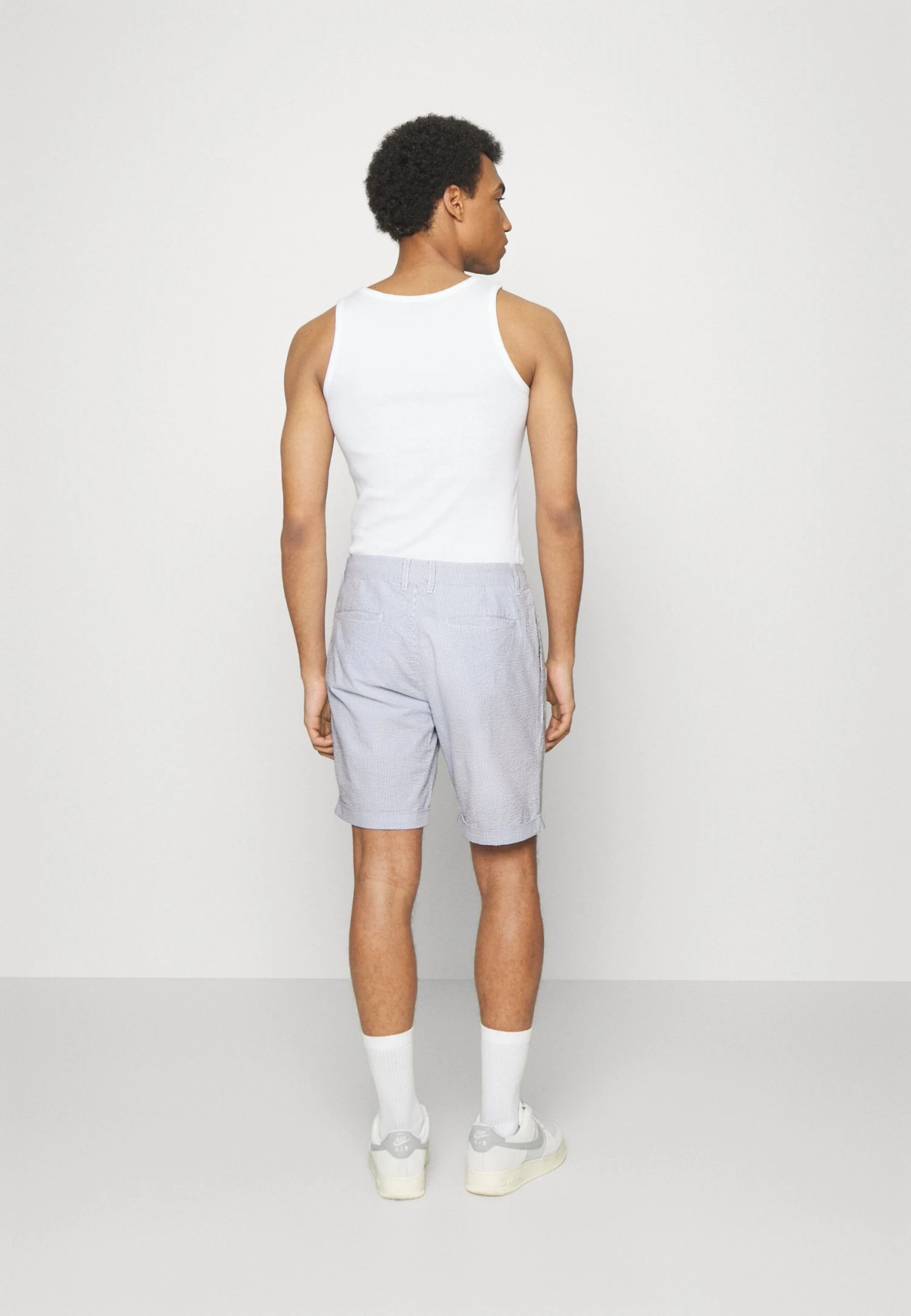 Pier One Pleated Seersucker Short - Shorts - Blue 5 Pier One Pleated Seersucker Short - Shorts - Blue - Afbeelding 3