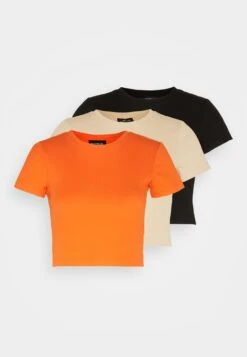 Even&Odd 3 Pack - T-Shirt Basic - Beige/Black/Orange -Beste Kleding Winkel 0b8cd015302d42f78703de4a9f6bc14f