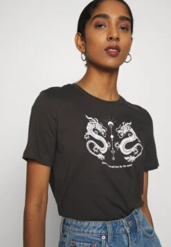 Even&Odd Hattie Mirrored Dragons Tee - T-Shirt Print - 801 - Anthracite -Beste Kleding Winkel 0bfbbb5a07384f34bb6d0611800c66fc
