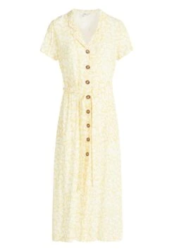 Khujo Goya - Blousejurk - Gelb-Weiß Geblümt -Beste Kleding Winkel 126054f997ce4e42920b220398c118c7