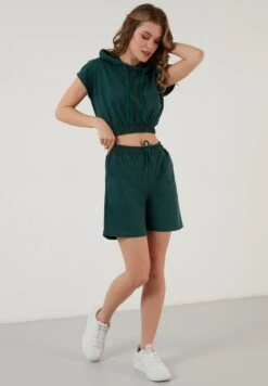 LELA Two Piece Set - Regular Fit - Shorts - Dark Green Melange 8 LELA Two Piece Set - Regular Fit - Shorts - Dark Green Melange -Beste Kleding Winkel 139bc29e439347ffaf3b3875fbfdc217