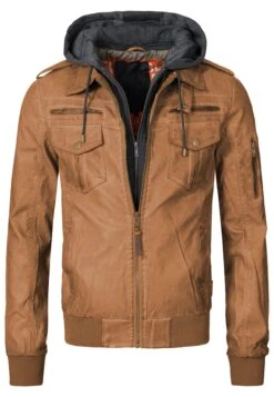 Indicode Jeans Aaron - Imitatieleren Jas - Brown -Beste Kleding Winkel 13c7b5f328c74604be5ee8ce438ff0f2