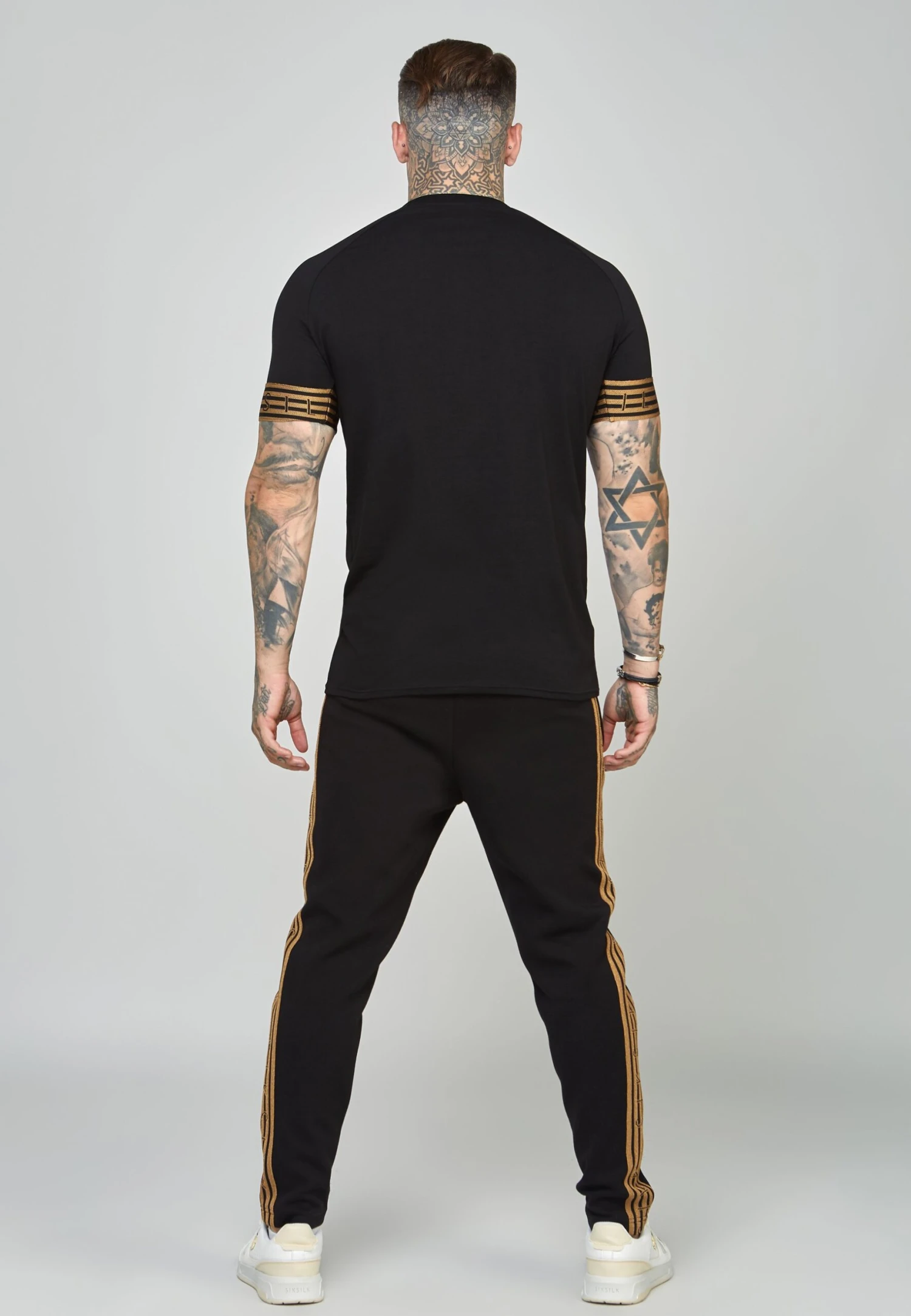 SikSilk Elastic Cuffed- T-Shirt Print - Black 5 SikSilk Elastic Cuffed- T-Shirt Print - Black - Afbeelding 3