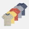 Friboo 5 Pack Unisex - T-Shirt Print - Multi-Coloured/Red/Yellow -Beste Kleding Winkel 1555d80454234145a907d1b7c8b51aa3