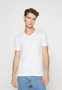 Pier One V Neck Bird Tonal 3 Pack - T-Shirt Basic - Light Brown/White/Dark Blue -Beste Kleding Winkel 1f5463f9c0604b97998b18e77595bc5f