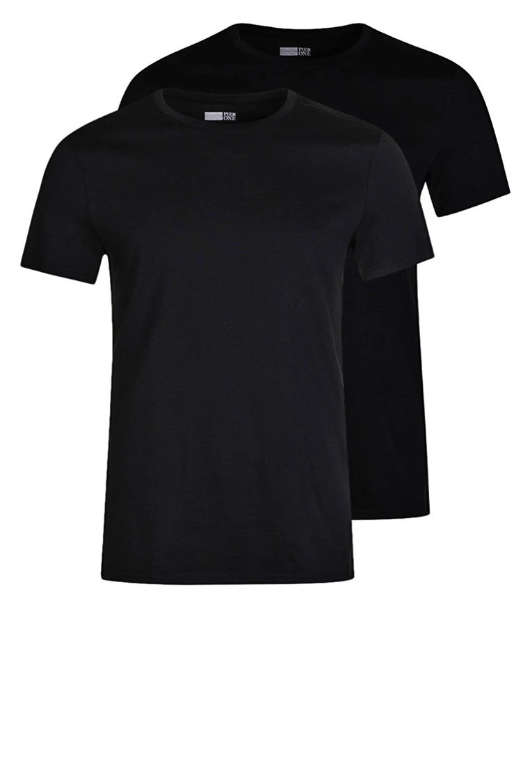Pier One 2 Pack - T-Shirt Basic - Black 3 Pier One 2 Pack - T-Shirt Basic - Black