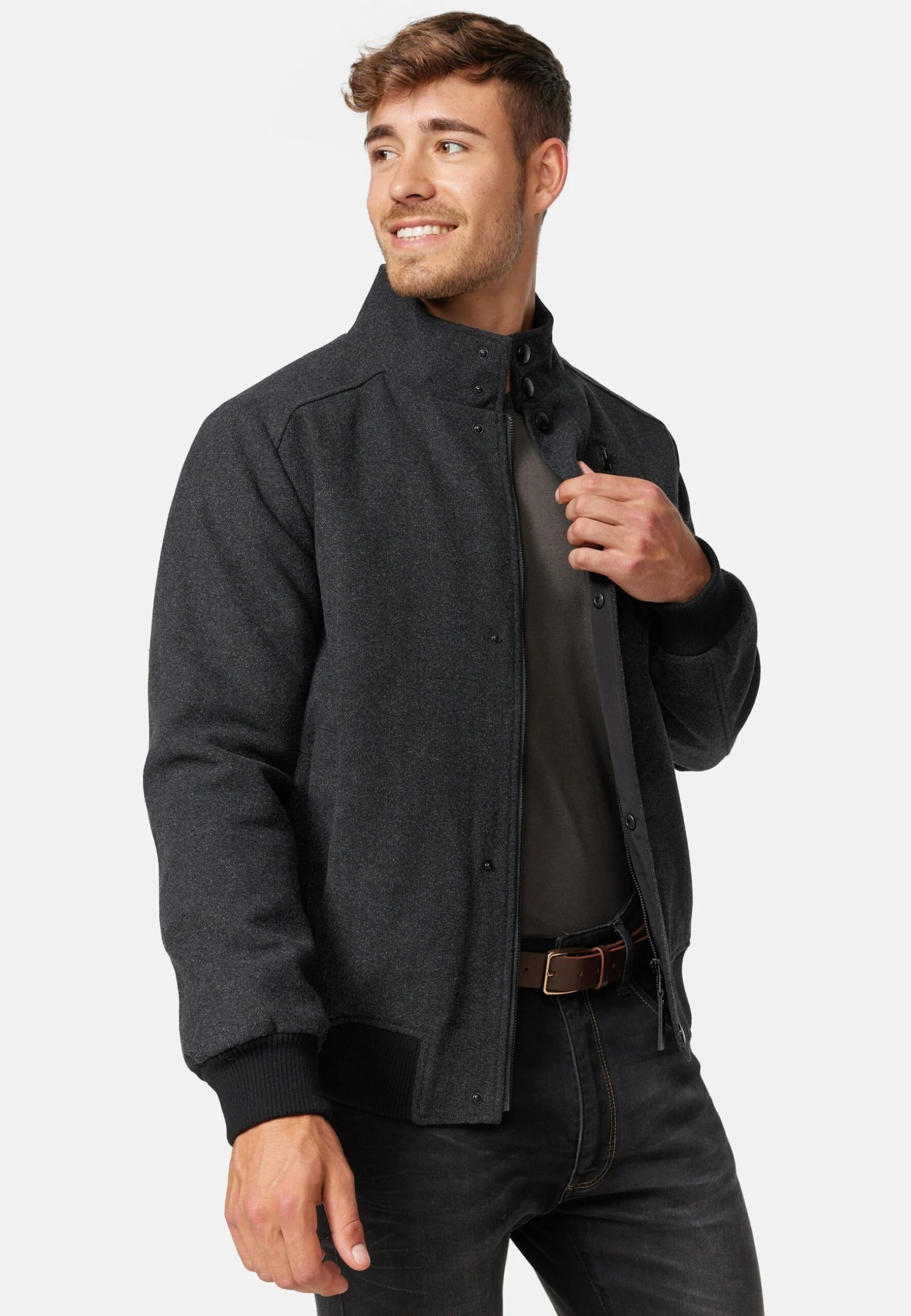 Indicode Jeans Bob - Jas - Mini Herringbone Black 6 Indicode Jeans Bob - Jas - Mini Herringbone Black - Afbeelding 4