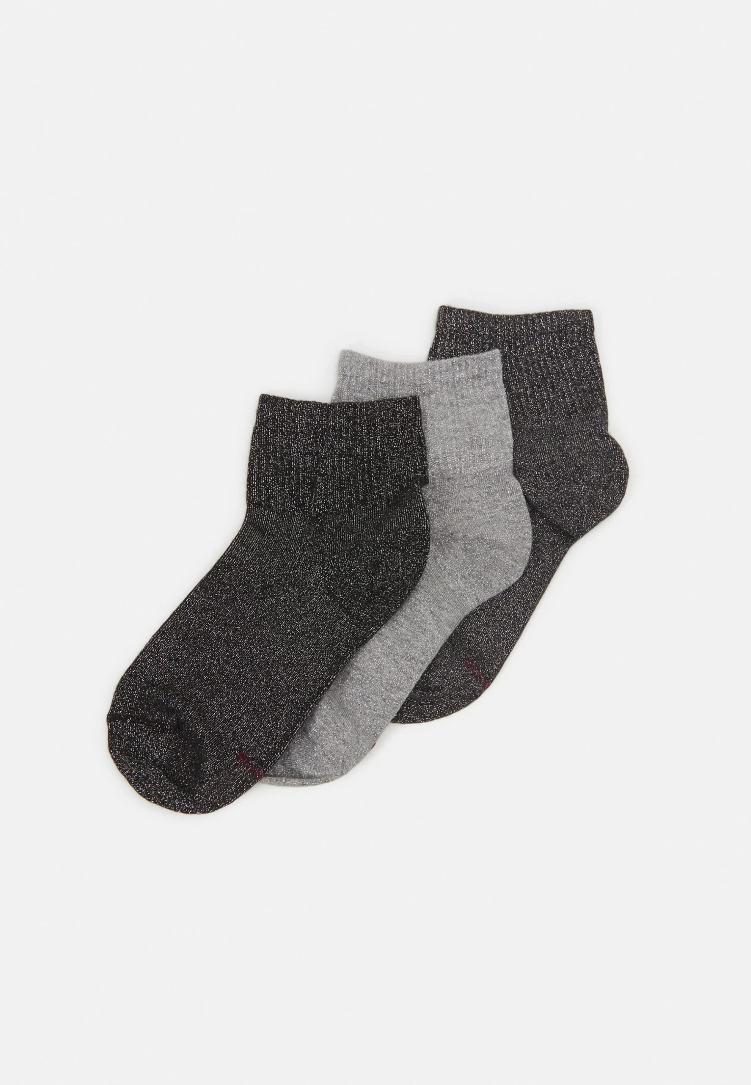 Anna Field Lurex Socks 3 Pack - Sokken - Grey/Black 3 Anna Field Lurex Socks 3 Pack - Sokken - Grey/Black