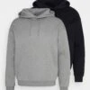 Pier One 2 Pack - Hoodie - Black/Mottled Grey -Beste Kleding Winkel 3c1e4615af394a0ca826633c656dfac4