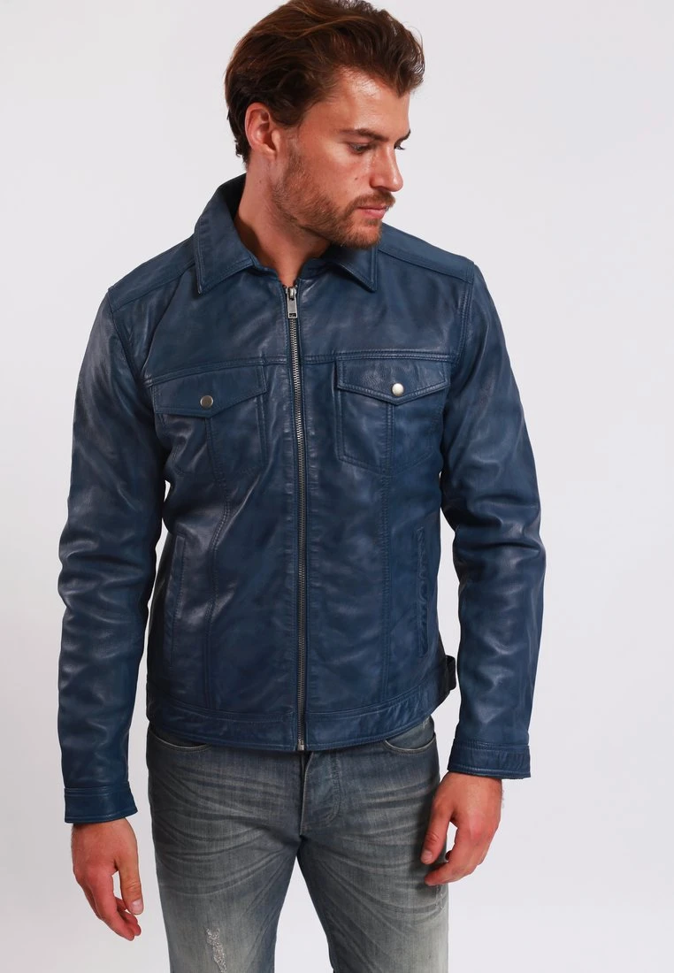 Lee Cooper Leren Jas - Vintage Blue 3 Lee Cooper Leren Jas - Vintage Blue