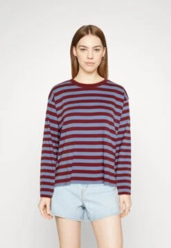 Monki Longsleeve - Dark Red/Blue