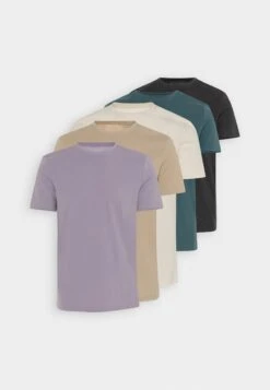 Pier One 5 Pack - T-Shirt Basic - White/Off-White/Lilac -Beste Kleding Winkel 457fc2dd907744f0aad3de7198ff6a0b