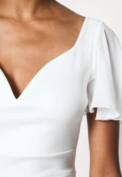 Lembera Sleeve Midi Dress - Etui-Jurk - White -Beste Kleding Winkel 52e2bfb2fc6c4e749a0f5bcf2108e6a4