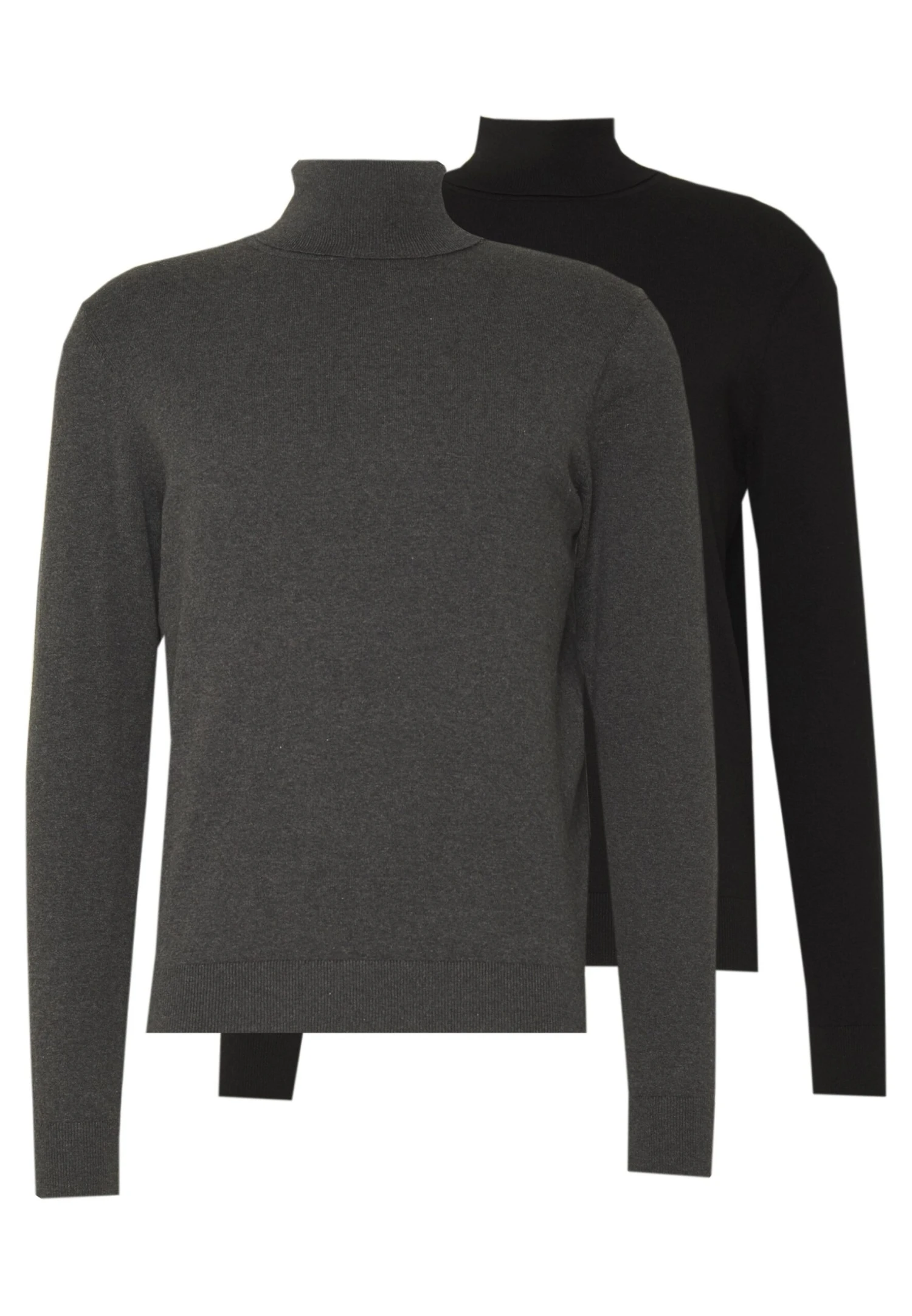 Pier One 2 Pack - Basic Turtleneck - Trui - Black/Mottled Dark Grey 3 Pier One 2 Pack - Basic Turtleneck - Trui - Black/Mottled Dark Grey
