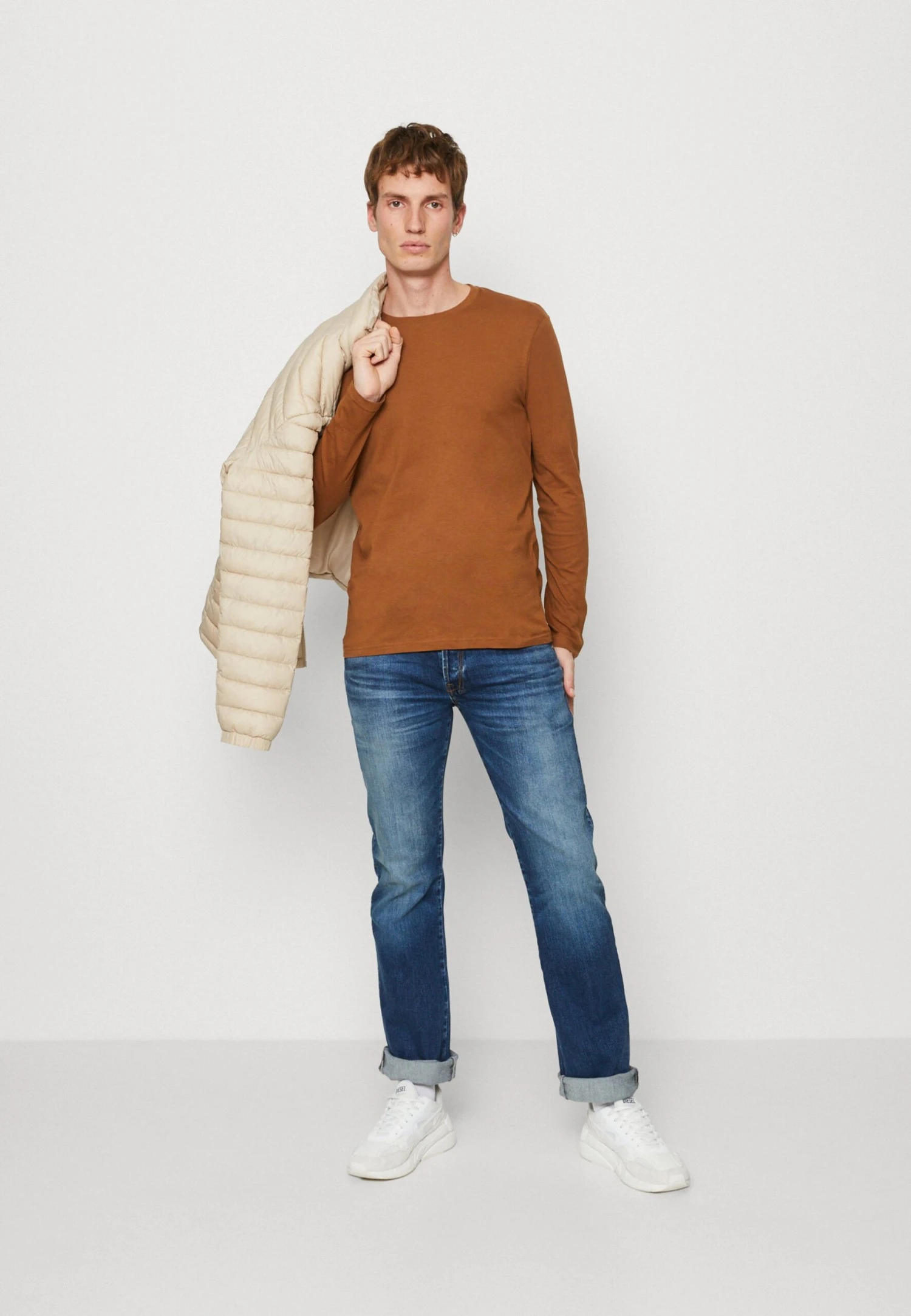 Pier One 5 Pack - Longsleeve - Blue/Off-White/Light Brown 3 Pier One 5 Pack - Longsleeve - Blue/Off-White/Light Brown