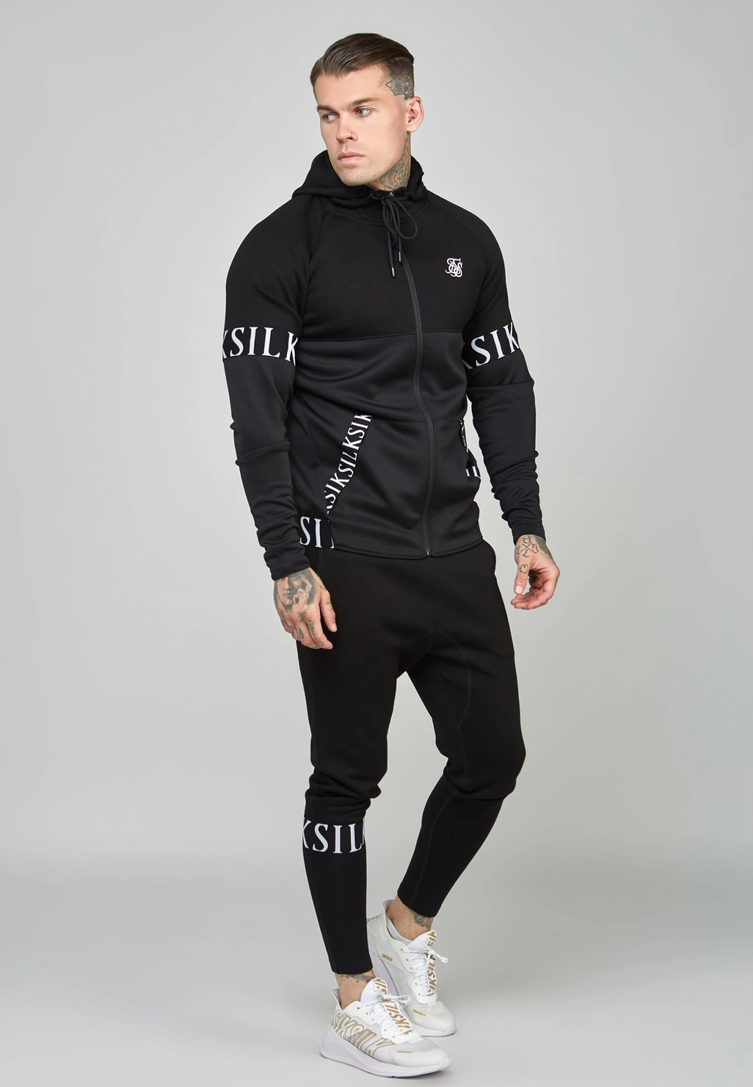 SikSilk Dynmic Zip Through Hoodie - Sweater Met Rits - Black 4 SikSilk Dynmic Zip Through Hoodie - Sweater Met Rits - Black - Afbeelding 2