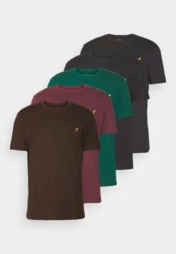 Pier One 5 Pack - T-Shirt Basic - Bordeaux/Dark Green/Dark Blue -Beste Kleding Winkel 695ee0a9459c4064b966a3f795bf7133