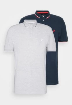 Pier One 2 Pack - Poloshirt - Light Grey/Dark Blue -Beste Kleding Winkel 80fc7d2c93fe45a4bd2b3e1128ea88bd