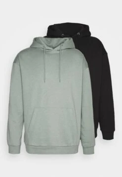 Pier One 2 Pack - Hoodie - Black/Green -Beste Kleding Winkel 85f5b4590fc34612921bb7d5b165f88b