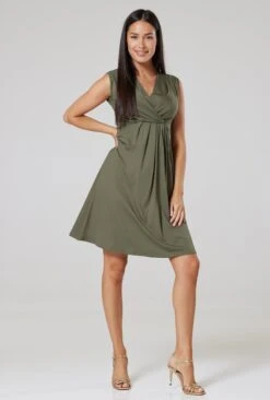 Happy Mama Jurk - Khaki -Beste Kleding Winkel 881e4e88ddda46fe86f98fac7b40c35a