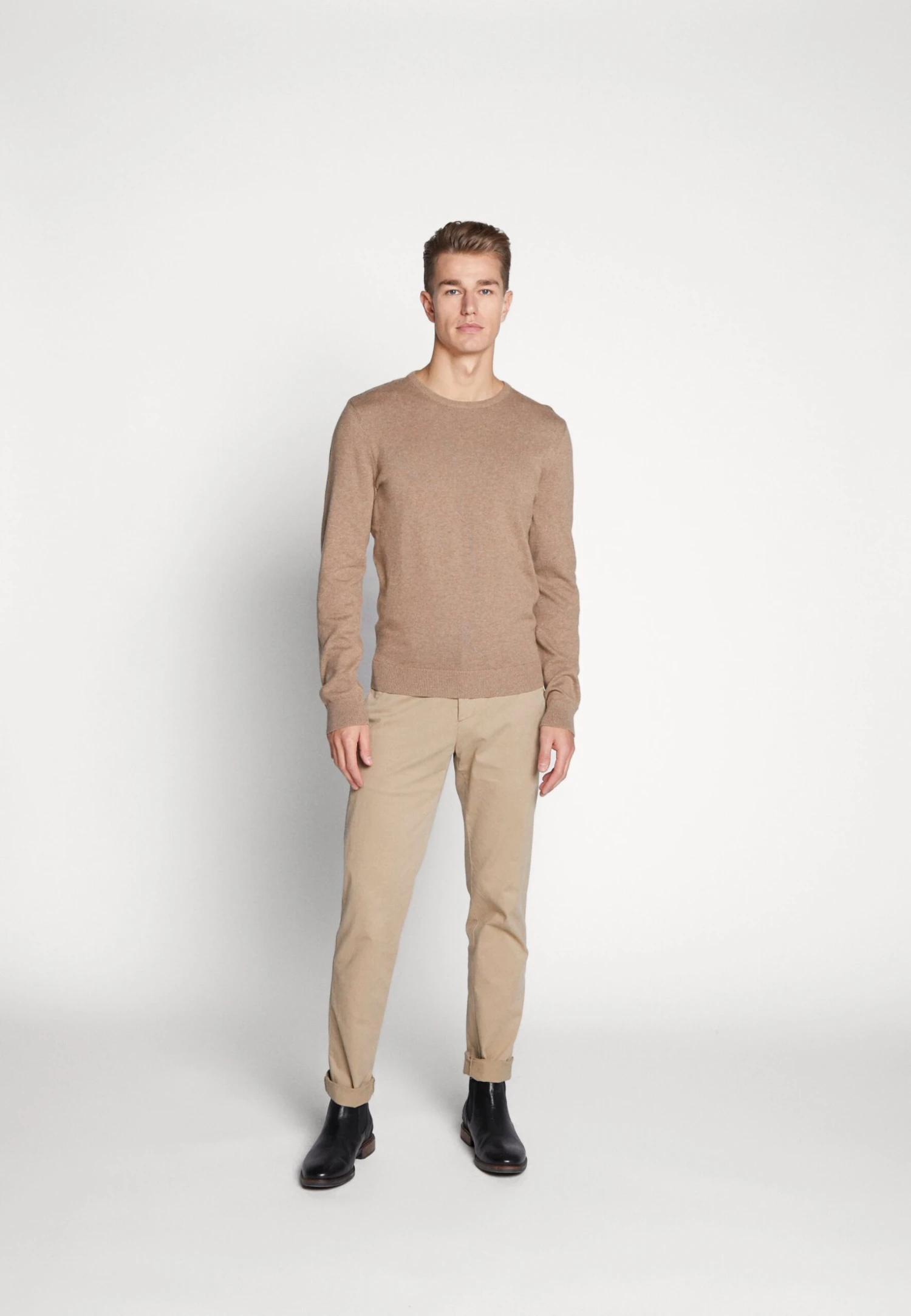 Pier One Basic Crewneck - Trui - Mottled Beige 6 Pier One Basic Crewneck - Trui - Mottled Beige - Afbeelding 4
