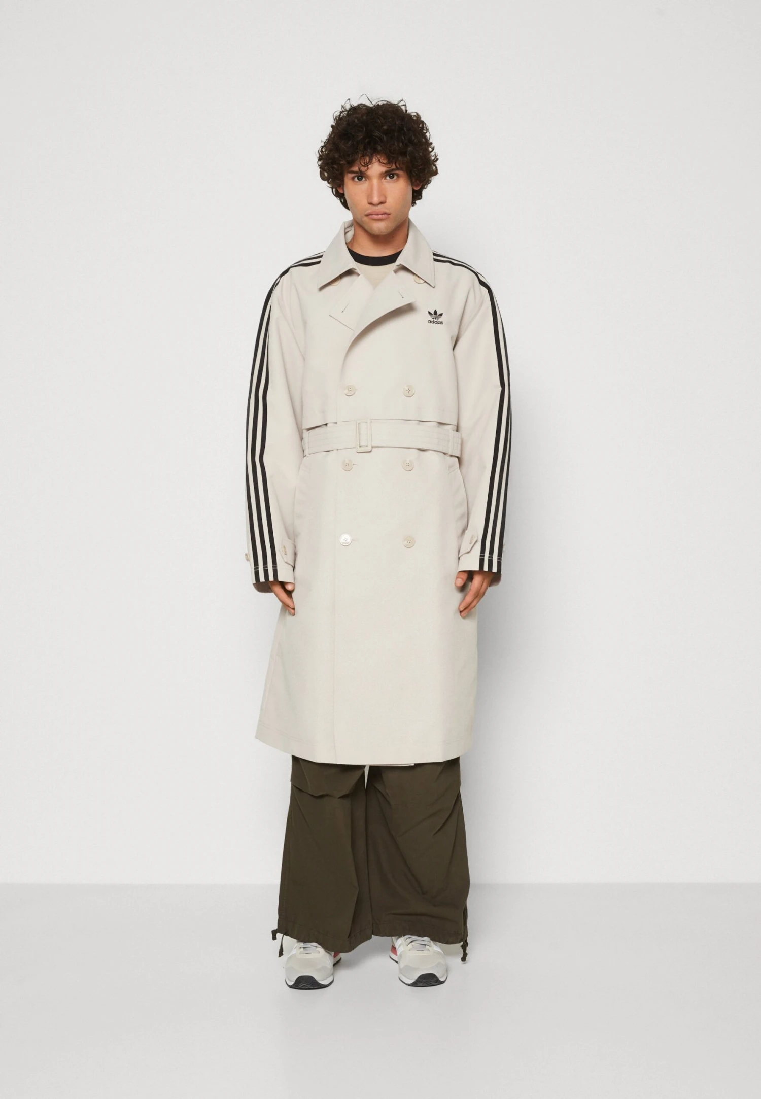 Adidas Originals 3 Stripe Coat Unisex - Trenchcoat - Beige 3 Adidas Originals 3 Stripe Coat Unisex - Trenchcoat - Beige
