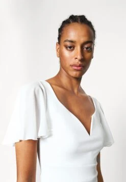Lembera Sleeve Midi Dress - Etui-Jurk - White -Beste Kleding Winkel 9018bd88646340dbbd0fd0bcca0f6364