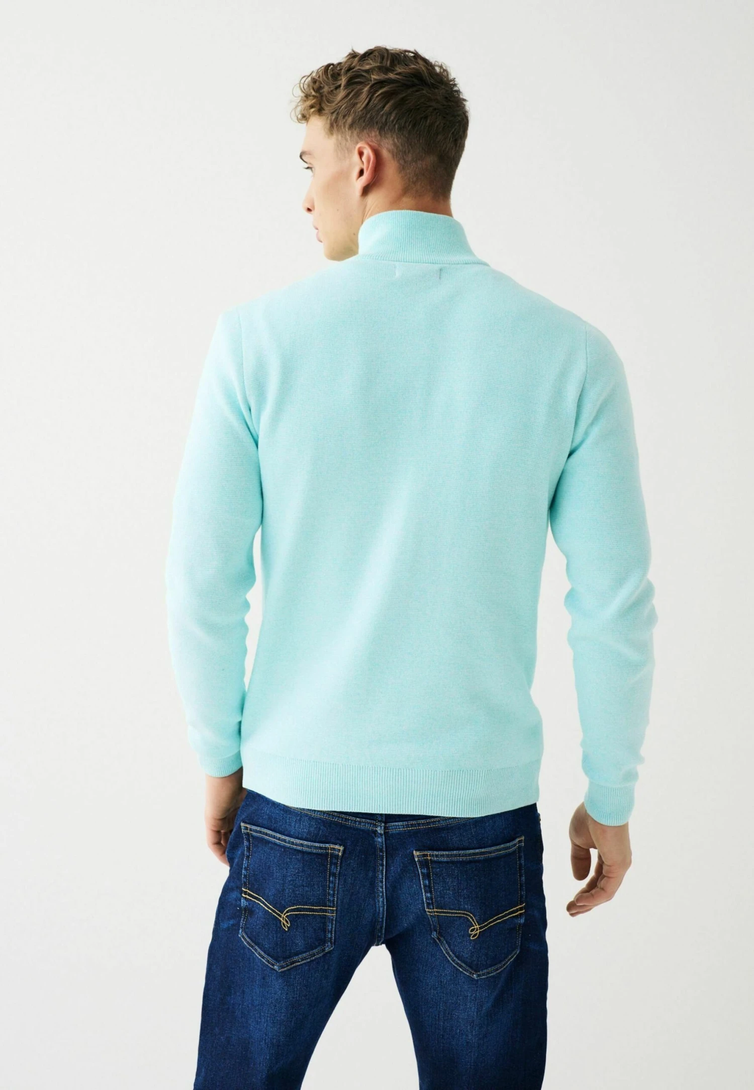 Next Premium Zip Neck- Trui - Mint Green 4 Next Premium Zip Neck- Trui - Mint Green - Afbeelding 2