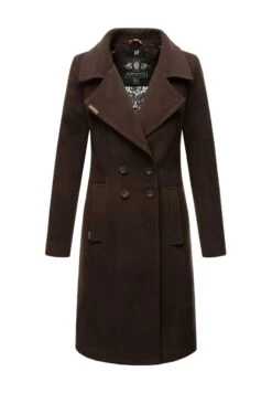 Navahoo Wooly - Halflange Jas - Dark Choco