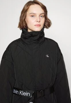 Calvin Klein Jeans Belted Quilted Coat - Winterjas - Black -Beste Kleding Winkel a6985b9fcb6c48cc81a48c0beaedb9ba