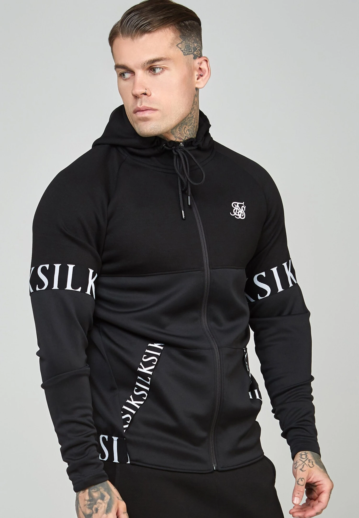 SikSilk Dynmic Zip Through Hoodie - Sweater Met Rits - Black 7 SikSilk Dynmic Zip Through Hoodie - Sweater Met Rits - Black - Afbeelding 5