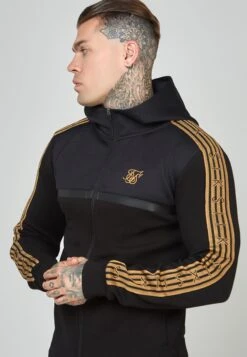 SikSilk Tape Zip Thru - Sweater Met Rits - Black -Beste Kleding Winkel b656c7248d824df2be13c7eaff4d3cfd