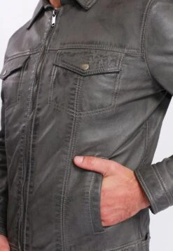 Lee Cooper Leren Jas - Vintage Grey -Beste Kleding Winkel bce89d287241492aac5df1a4ea5b6afb