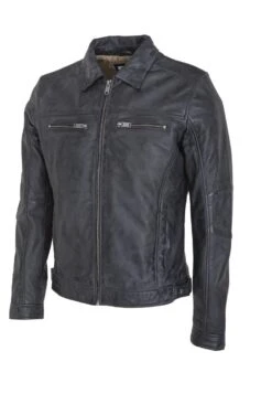 Lee Cooper Leather Jacket With Collar Shirt - 2 Split Side Pockets - - Leren Jas - Vintage Black -Beste Kleding Winkel c1f8f7622e8e4ba9a107dc45d45066b9