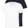 Pier One 2 Pack - T-Shirt Basic - White/Dark Blue -Beste Kleding Winkel c317d65fe9bd4dd2b5dfb2c9aa92192f