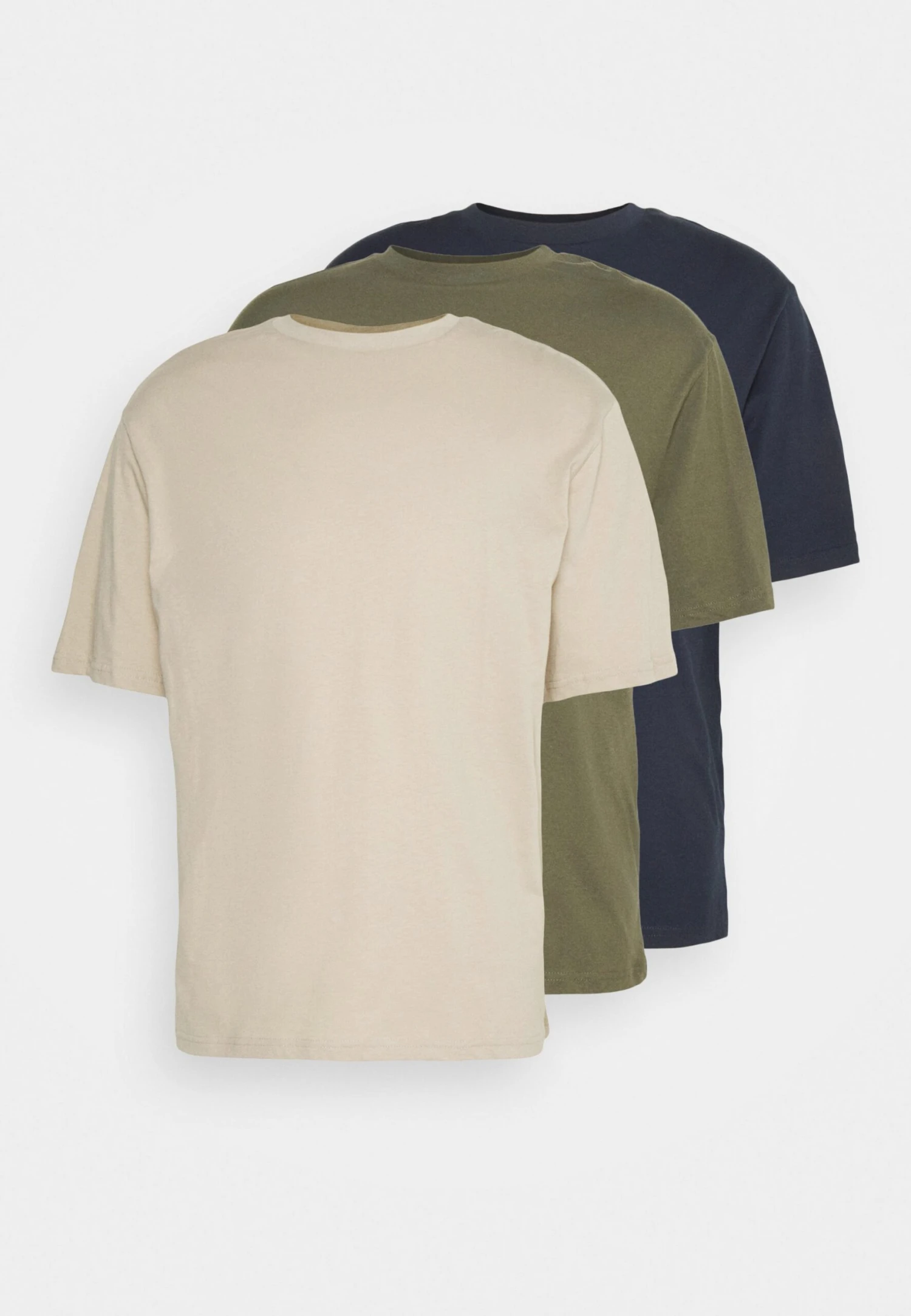 YOURTURN 3Pack Unisex - T-Shirt Basic - Olive, Beige, Dark Blue 9 YOURTURN 3Pack Unisex - T-Shirt Basic - Olive, Beige, Dark Blue - Afbeelding 7