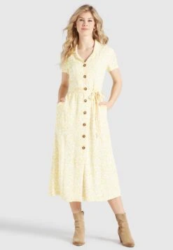 Khujo Goya - Blousejurk - Gelb-Weiß Geblümt -Beste Kleding Winkel dcfbbc09db004c668b516b267ef66242