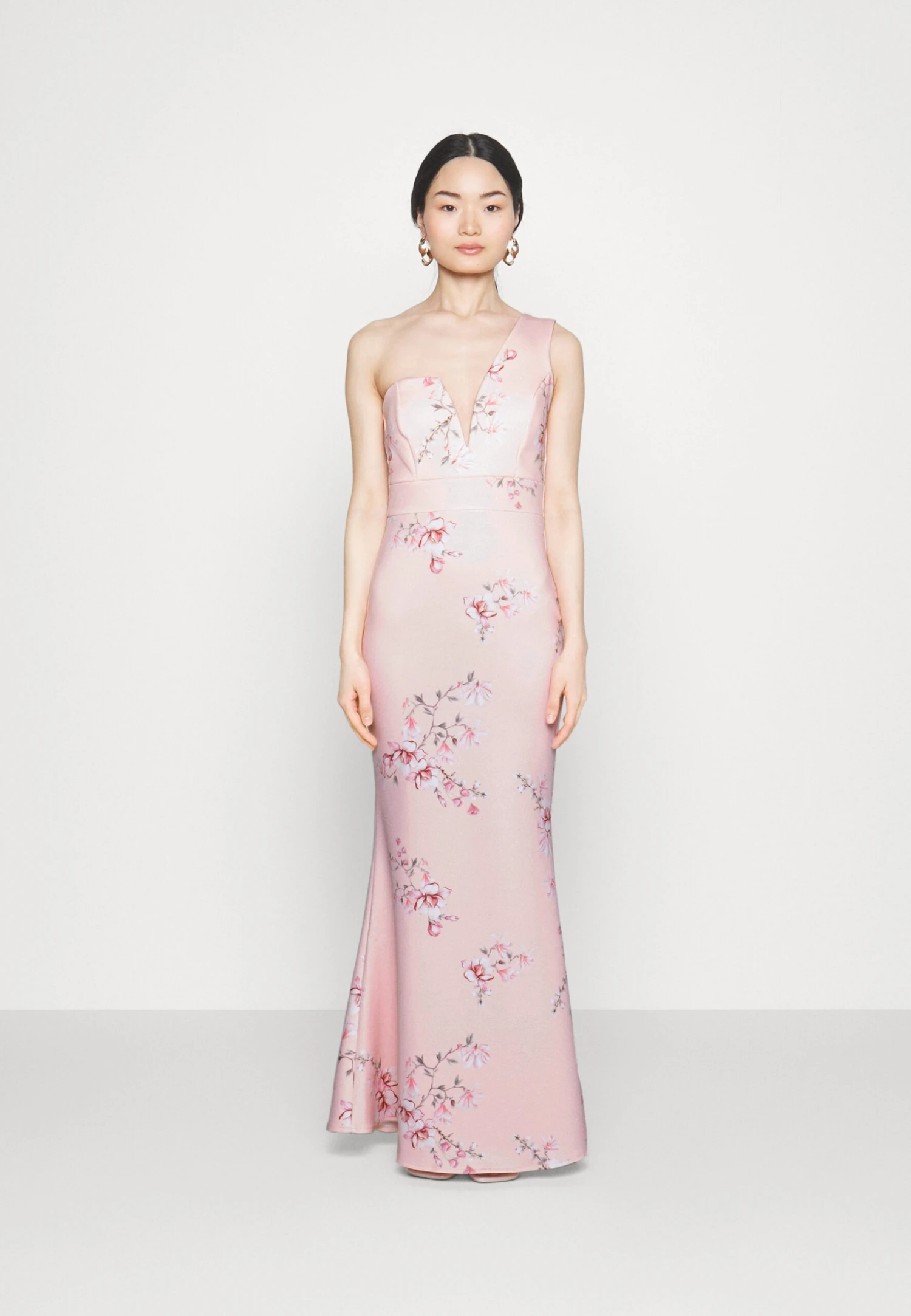 Wedding Gigi One Shoulder Print Maxi - Galajurk - Peach Print 3 Wedding Gigi One Shoulder Print Maxi - Galajurk - Peach Print