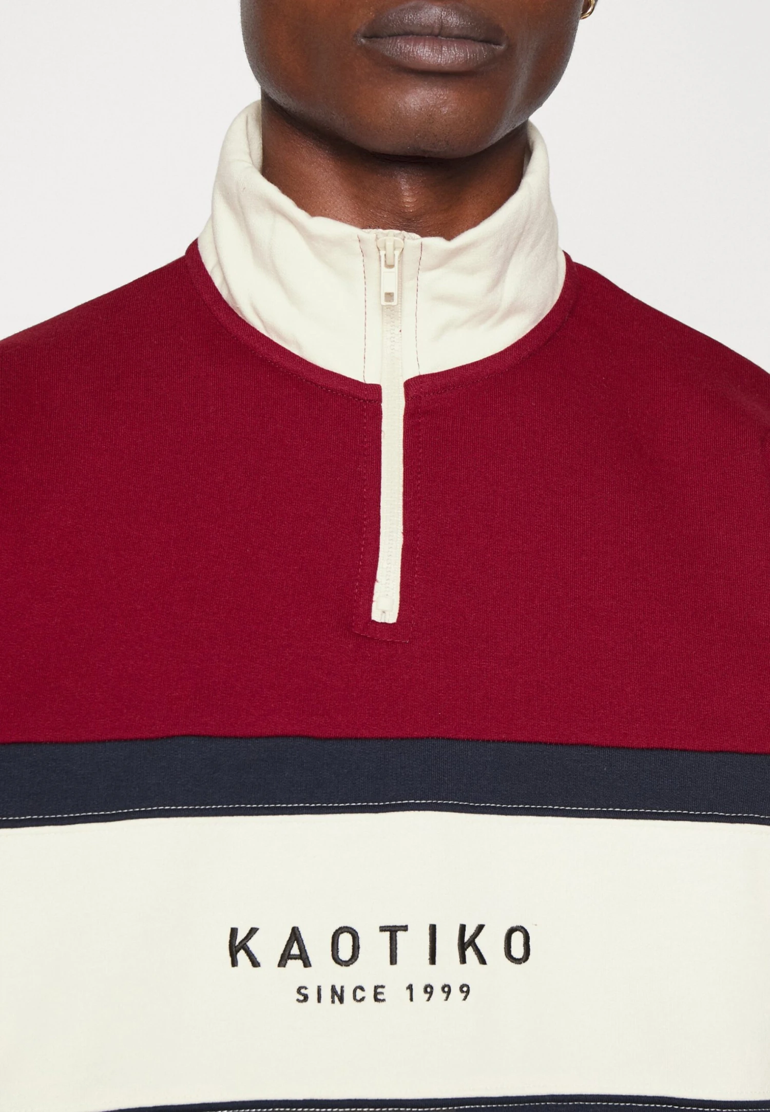 Kaotiko Crew Berwin Unisex - Sweater - Burgundy/Navy/Ivory 7 Kaotiko Crew Berwin Unisex - Sweater - Burgundy/Navy/Ivory - Afbeelding 5