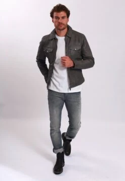 Lee Cooper Leren Jas - Vintage Grey -Beste Kleding Winkel e3f40f194f214288bbf9929ea67a0b10