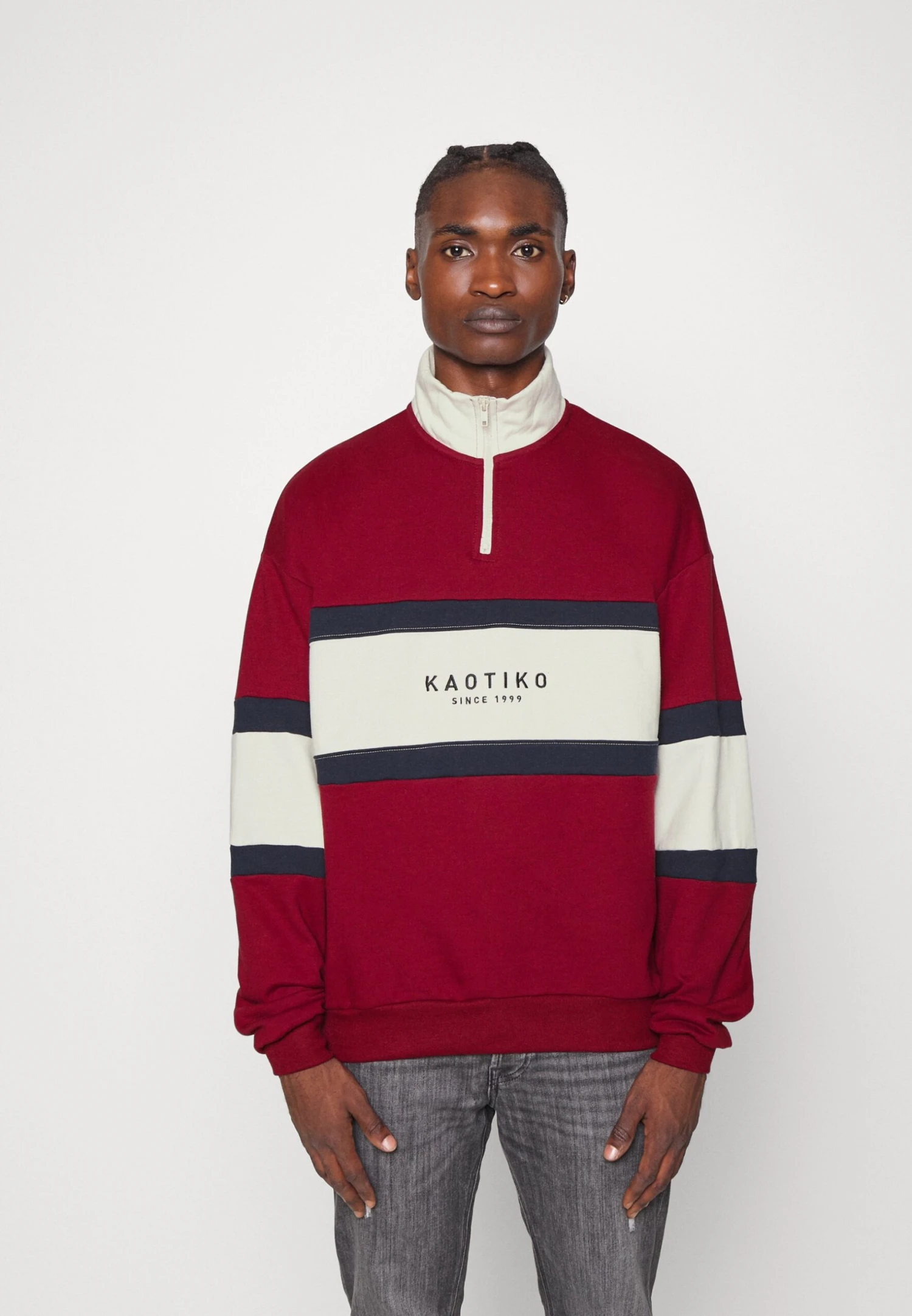 Kaotiko Crew Berwin Unisex - Sweater - Burgundy/Navy/Ivory 3 Kaotiko Crew Berwin Unisex - Sweater - Burgundy/Navy/Ivory