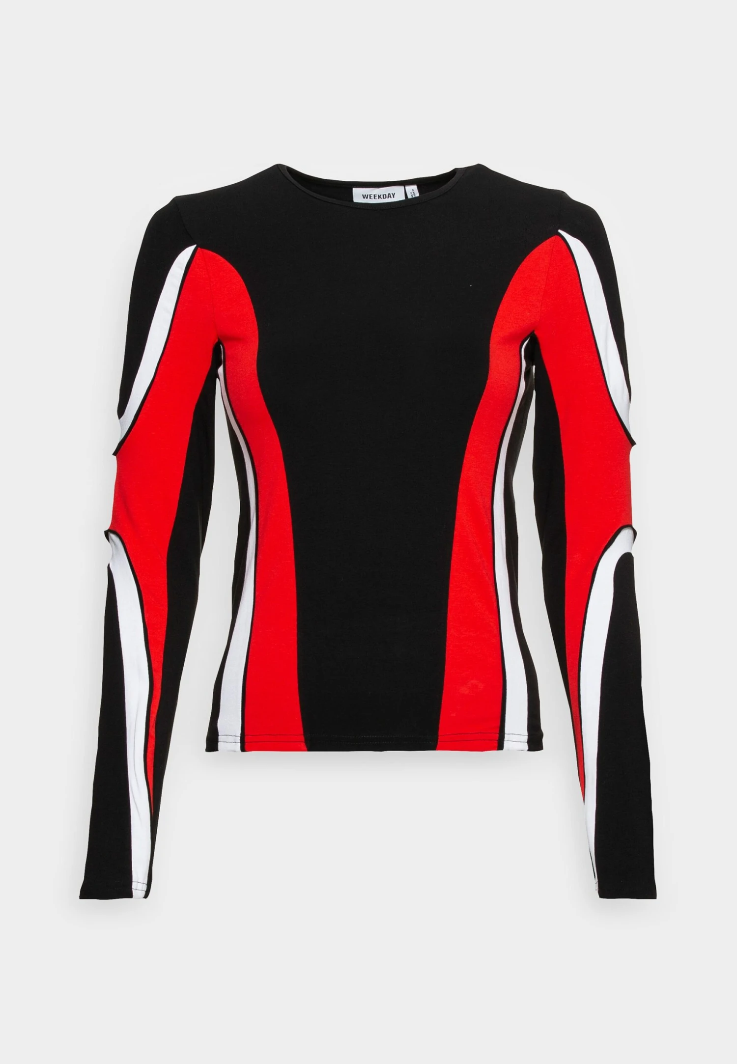 WEEKDAY Rush Biker Long Sleeve - Longsleeve - Black/Red Colblock 3 WEEKDAY Rush Biker Long Sleeve - Longsleeve - Black/Red Colblock