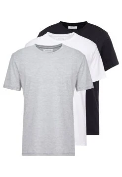 Pier One 3 Pack - T-Shirt Basic - White/Black/Light Grey -Beste Kleding Winkel f785e71fb58e4e639608a247ef343f6c