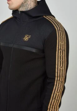 SikSilk Tape Zip Thru - Sweater Met Rits - Black -Beste Kleding Winkel fb517116649f4cab8a4e41a1e6075575
